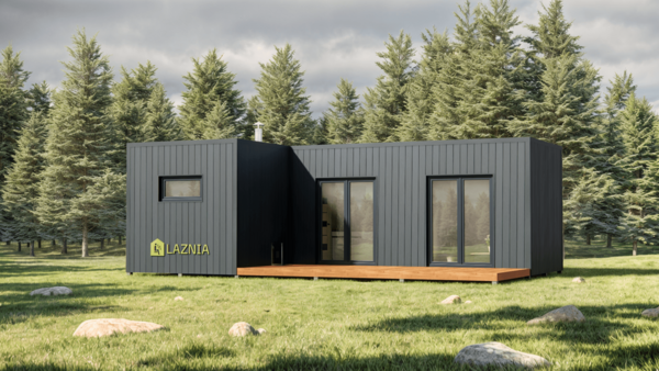 Кутова баня 9х5,5м з кухонною зоною – 28,5 м²