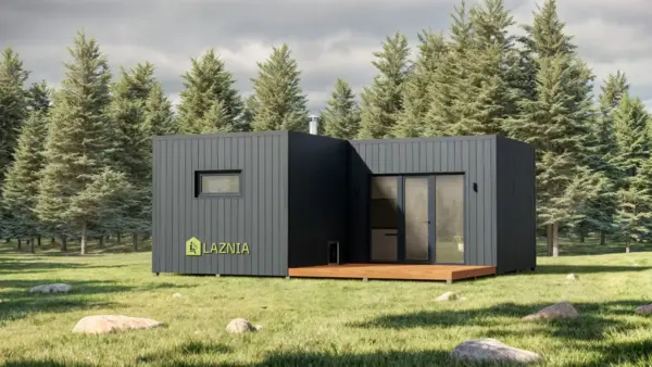 Кутова баня 6,4х7м з терасою і кухонною зоною – 44,8 м²