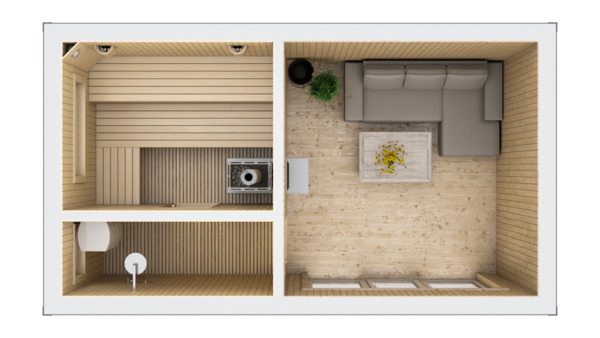 Баня 3,4х6 з душовою і кімнатою відпочинку – 20,4 м²