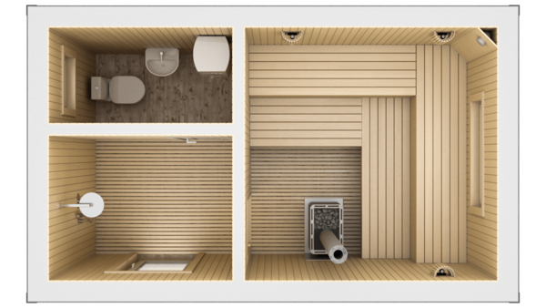 Баня 3х5 з душовою і туалетом – 15 м²