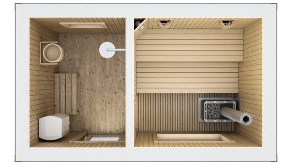 Міні баня 2,4х4м з душовою – 9,6 м²